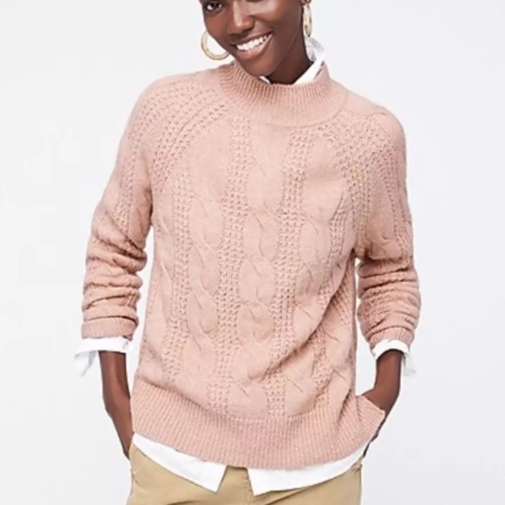 J. Crew Mockneck Cable knit sweater